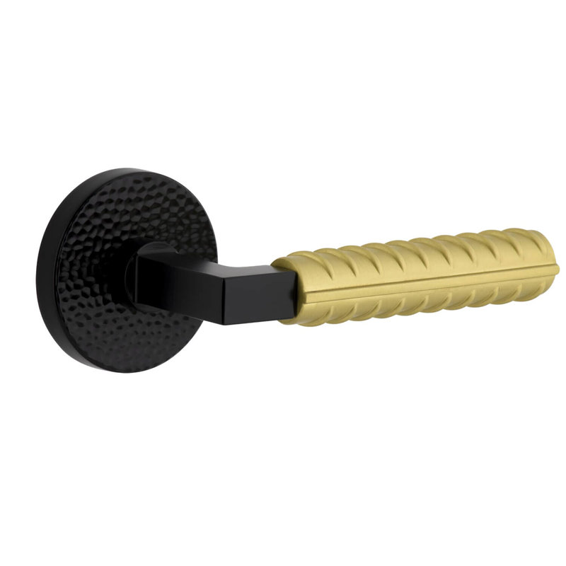 Mannequin simple circulaire avec levier Contempo Circolo, Noir satiné, Laiton lisse, À droite