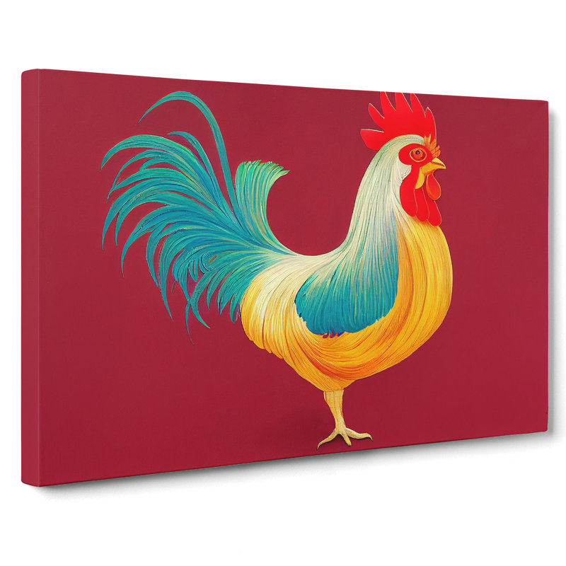 Beaming Rooster - Wrapped Canvas, 40cm H x 60cm W x 3cm D