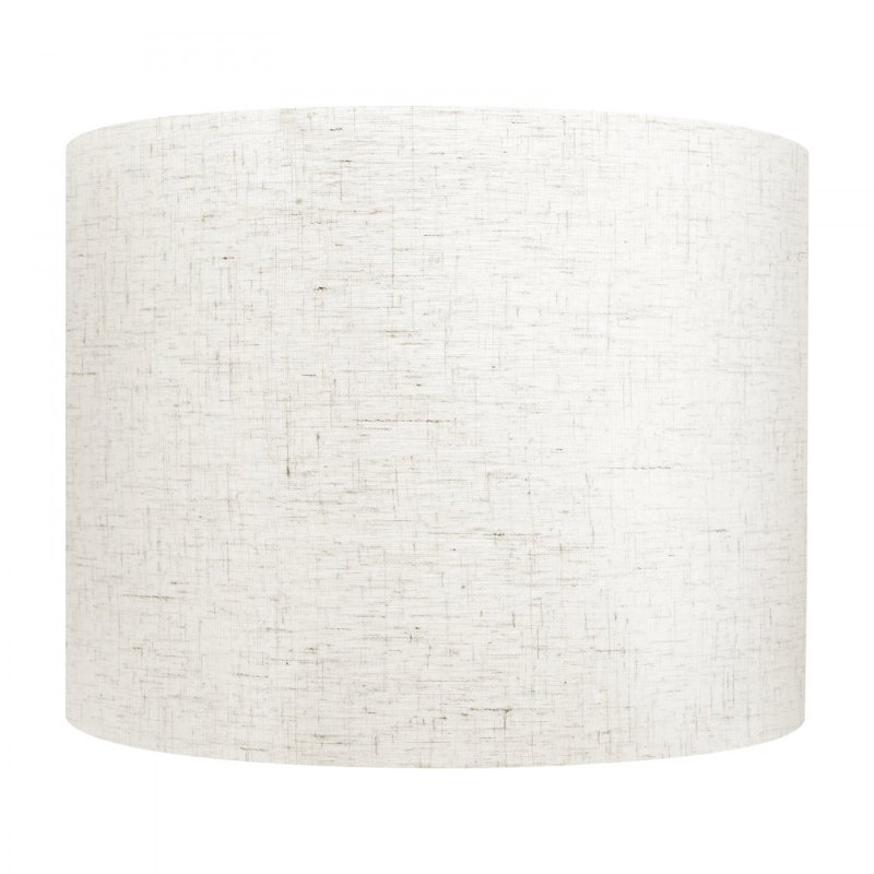 Abat-jour tambour avec abat-jour rond , Beige, H 12 po x l 16 po x P 16 po