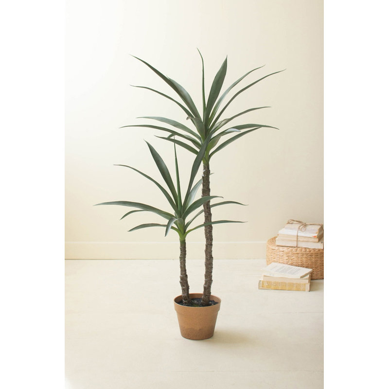  Artificial Heneken Plant in Faux Terracotta Pot for Home Decor – Tall Faux Potted Plant, 45"