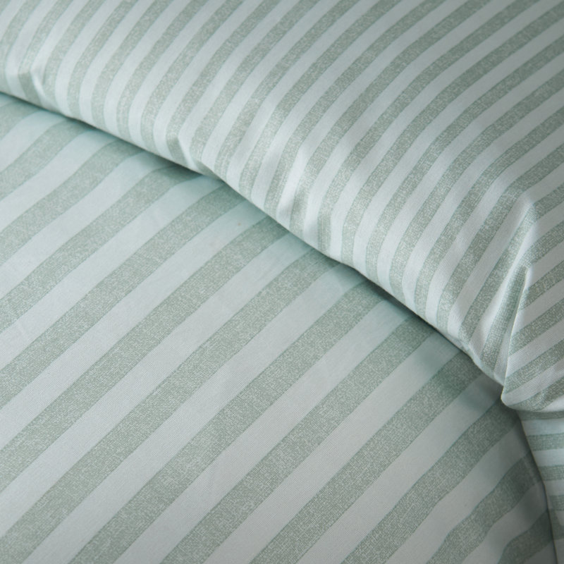 Epping Textured Stripe Reversible Duvet Cover Set, Super King, Green