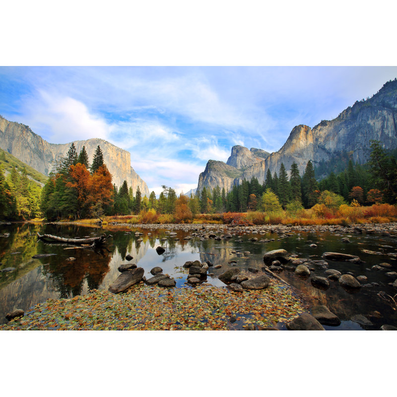 Merced River In The Autumn - Wrapped Canvas Print, 61cm H x 91cm W x 3.8cm D