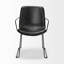 Chaise rembourrée noire en similicuir-2139657558