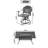 5-Piece All-Weather Cast Aluminum Dining Set, Include 4 Swivel Chairs And Rectangular Table With Black Frame -1697267718