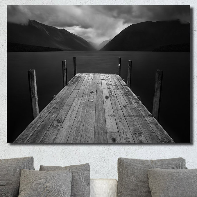 The Lake - impression d'art graphique, H 30 po x l 40 po x P 1 po