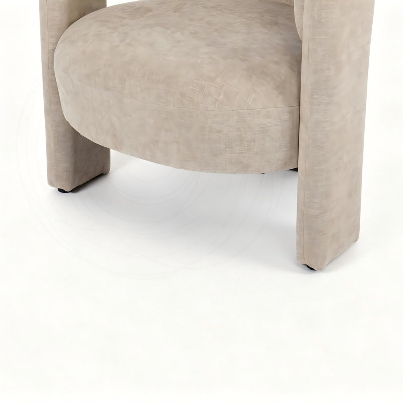 Chaise d'appoint moderne à dossier creux avec tissu texturé gris, Grey Fabric