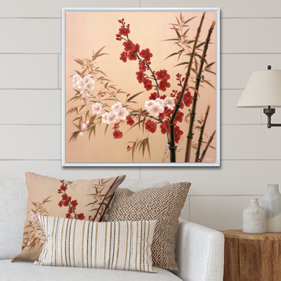 Bambou et fleurs de prunier II - Bambou, art mural, salon_106657