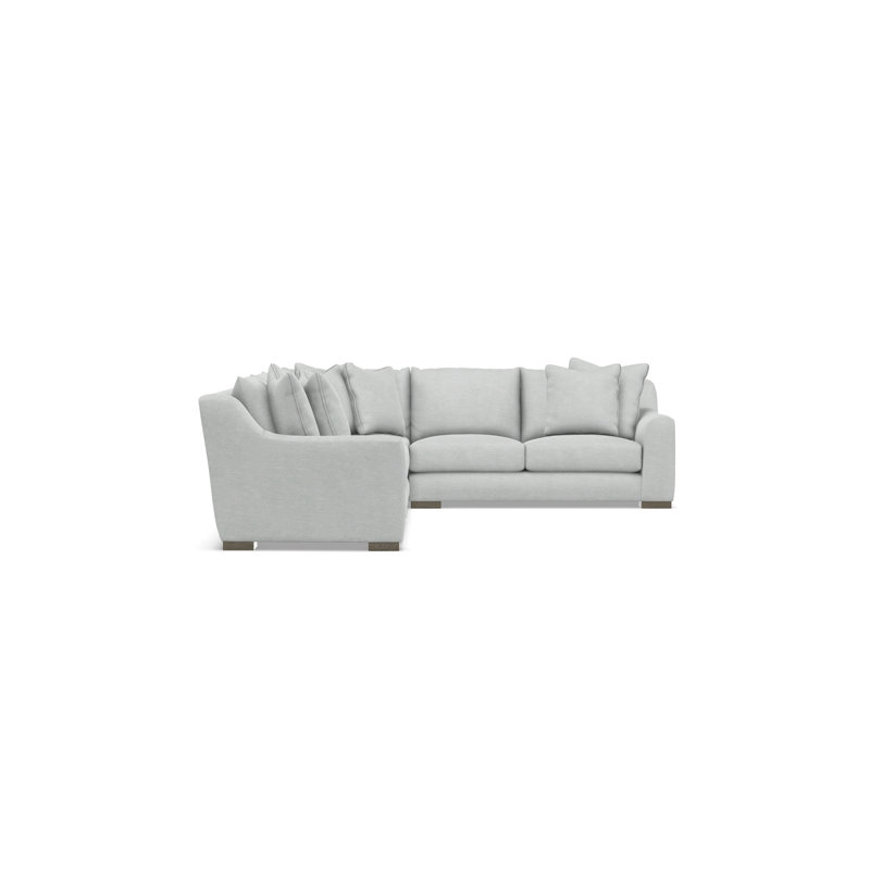 Gabi 5-Piece Fabric Sectional, Light Gray Polyester Blend, 35" H x  140" W x 110" D, Right Hand Facing