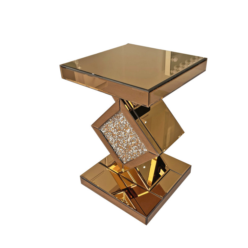 Crushed Diamond Mirrored End Table