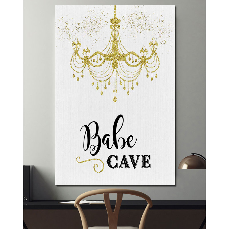 « bébé cave », art textuel, H 18 po x l 12 po x P 1,5 po, Toile tendue