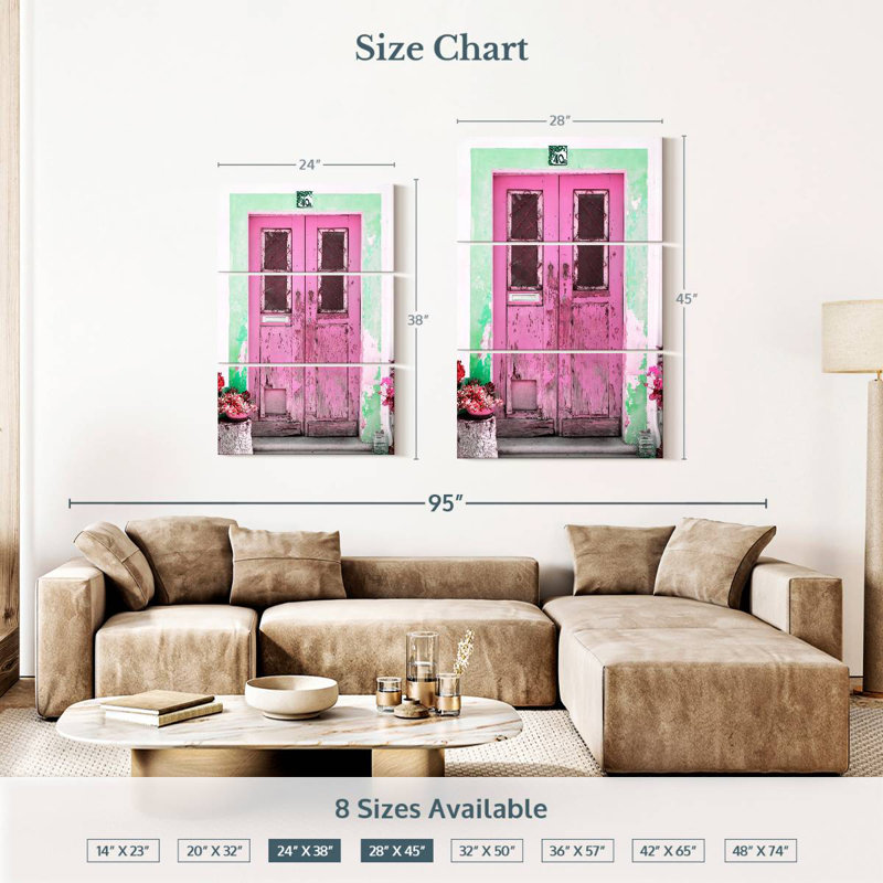 Old Pink Door, 38" H x 24" W