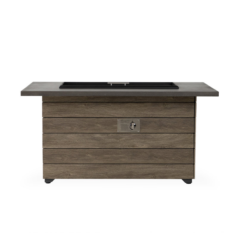 Frontier 25.8" H x 50" W Aluminum Propane Outdoor Fire Pit Table with Lid