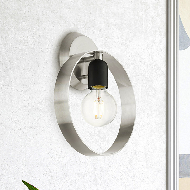 Maubray Steel Armed Sconce, Brushed Nickel
