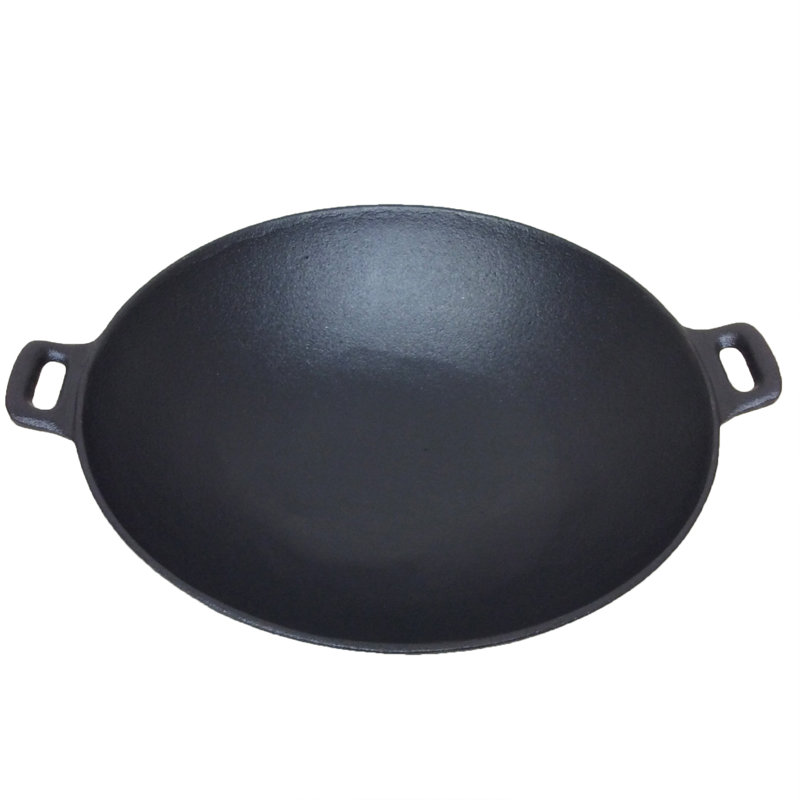 Cuisiland Cast Iron Wok, 4" H x 14" W x 14" D