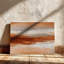 Terre cuite, paysage abstrait, art mural sur toile - impression bohème, chaleureuse décoration de chambre terreuse, peinture moderne-1308386549
