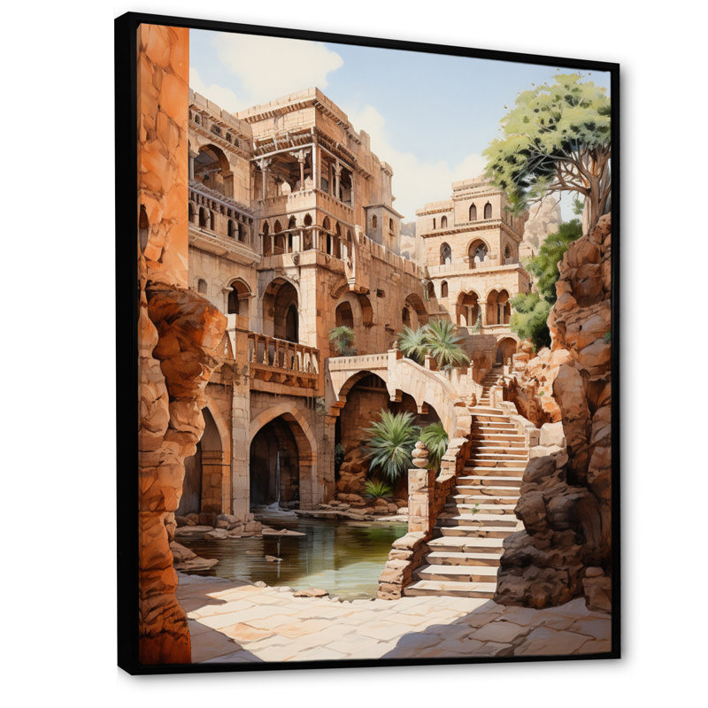 Fortress Majestic Guardians II - Cityscapes, impression d'art mural, H 32 po x l 24 po x P 1 po, Cadre flottant noir