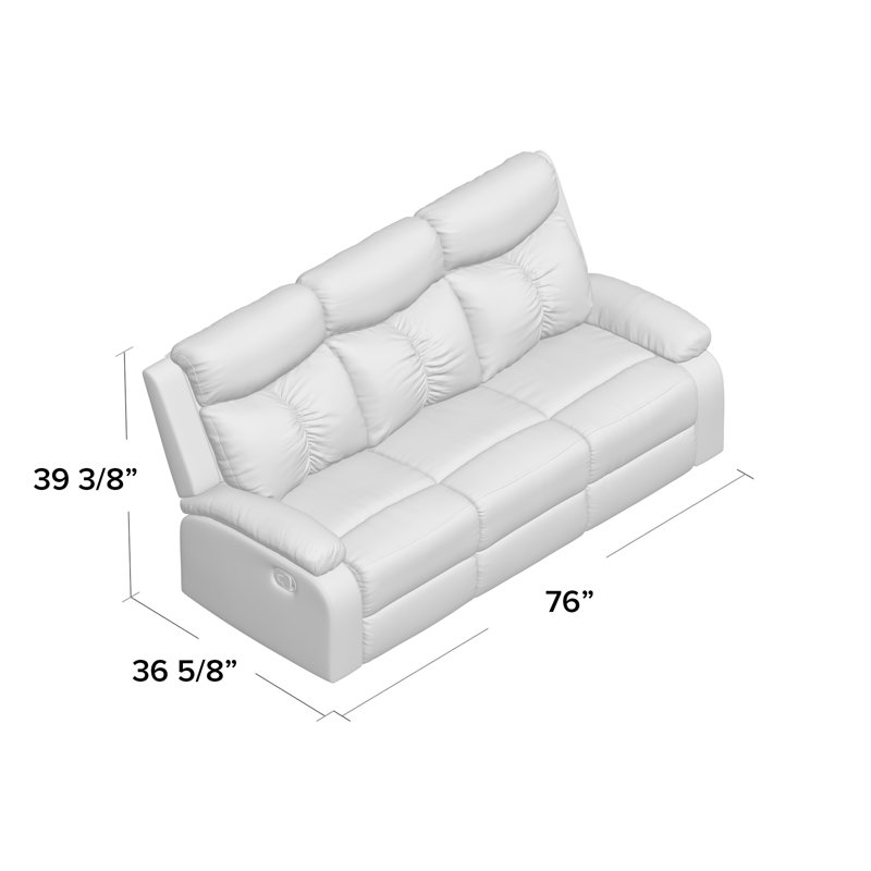 Genebern Upholstered 75.98'' Reclining Sofa