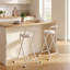 Ensemble de 2 tabourets pliables avec siège en polyuréthane pliable, blanc