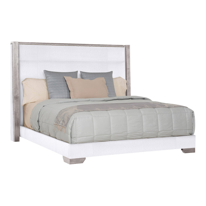Thom Filicia Home Upholstered Bed, Tuck Cobalt, Hampton, Queen
