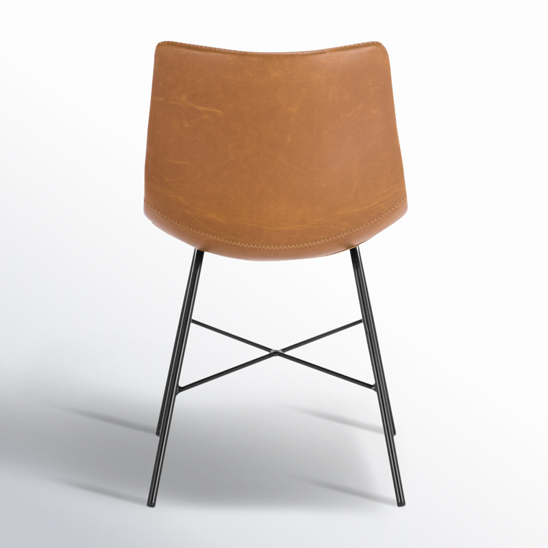Bela Vegan Leather Dining Chair, Tan Faux Leather
