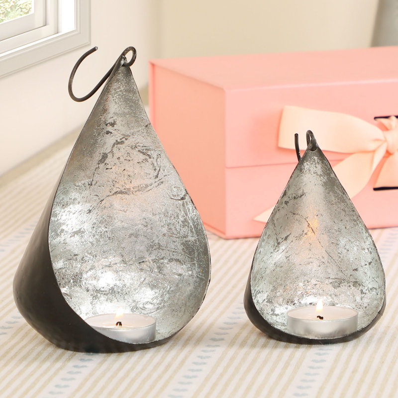 2 Piece Metal Wall Tealight Holder Set