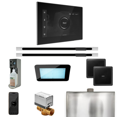 Ensemble de commande de douche à vapeur Xdream Max avec commande iSteamX et tête de vapeur linéaire