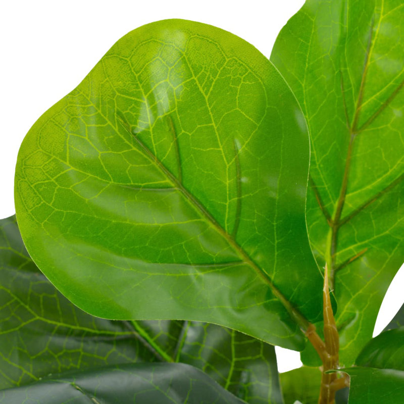 45cm Faux Fiddle Plant in Wood Pot
