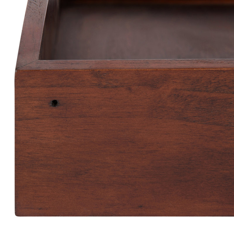 Kinta 2 Piece Square Accent Shelf, Walnut Brown