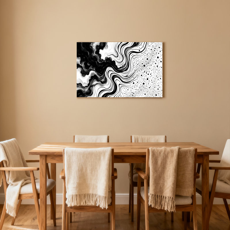 Ensemble de 1 tableau sur toile à motif marbré abstrait, H 12 po x l 18 po