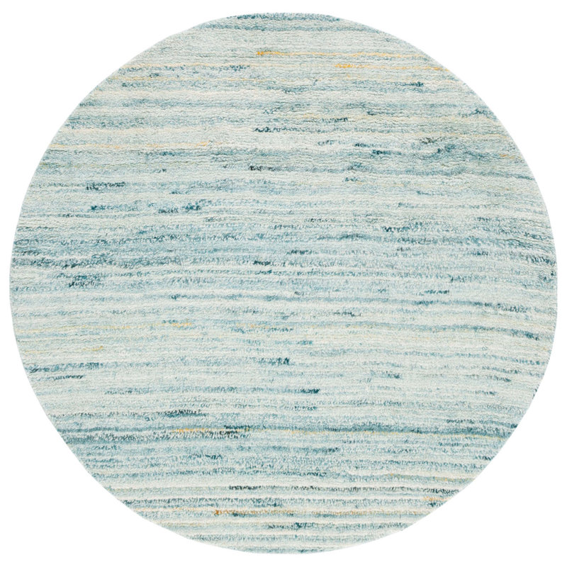 Pecktonville Hand Woven Performance Abstract Rug, Round 8'