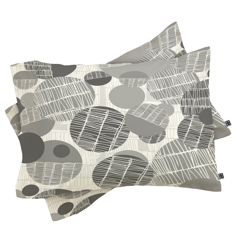 Taie d'oreiller texturée Geo, Gris, Très grand