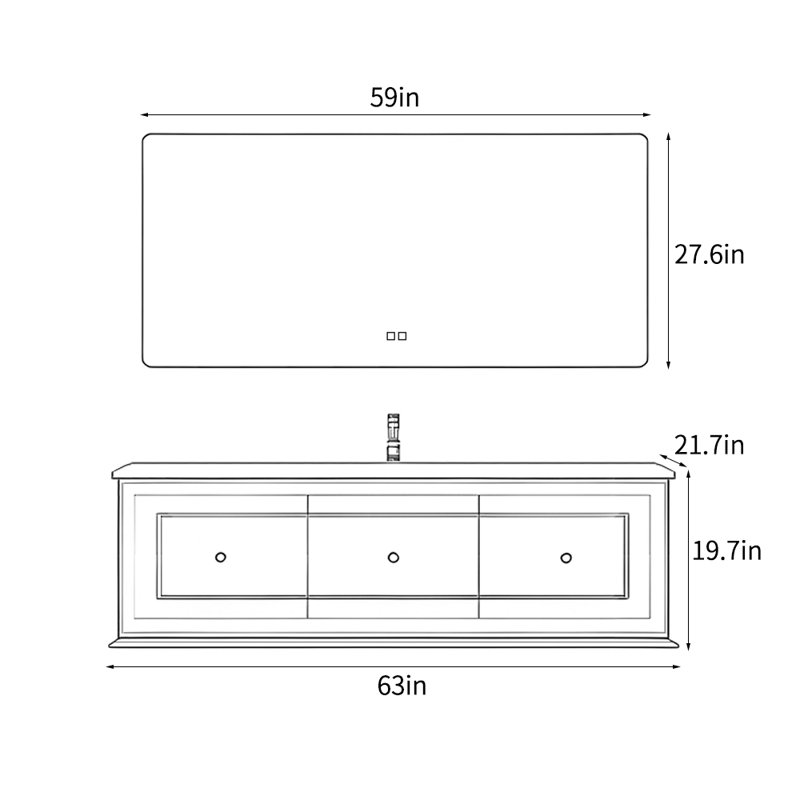 American style stylish bathroom Vanity, Black
