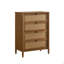 Commode 4 tiroirs en bois et rotin