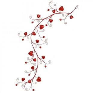 Red Glitter Hearts Garland