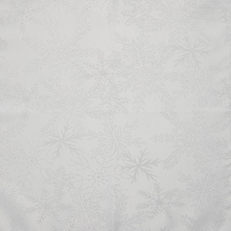 Christmas Metallic Blizzard Snowflake Rectangular Tablecloth, 52cm W x 228cm L, White