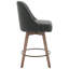 65CM Seat Height Modern Mid-Century Swivel Bar Stool with Backs and Wood Legs-1896269819