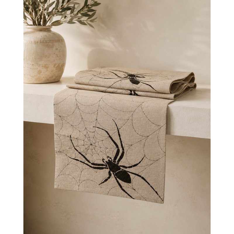 Meltham Halloween Creepy Spiders Table Runner, 36" L x 16" W