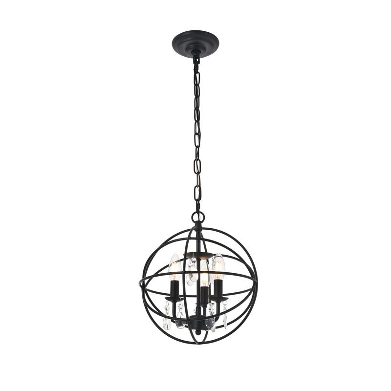 Luminaire suspendu Mayo, Noir mat, 3 lumières, H 13,6 po x l 12 po x P 12 po