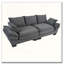 Canapé incurvé moderne 85,4 po avec velours côtelé et 4 coussins décoratifs-272531252