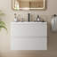 Meuble-lavabo mural simple avec lavabo en céramique et 2 tiroirs-694458079-684340957