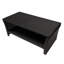 Table basse d'extérieur marron avec structure en acier, profondeur 96 cm, housse de protection contre les intempéries
