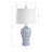 Loya 24.5" Modern Blue and White Ceramic Table Lamp with 3-Way Dimming