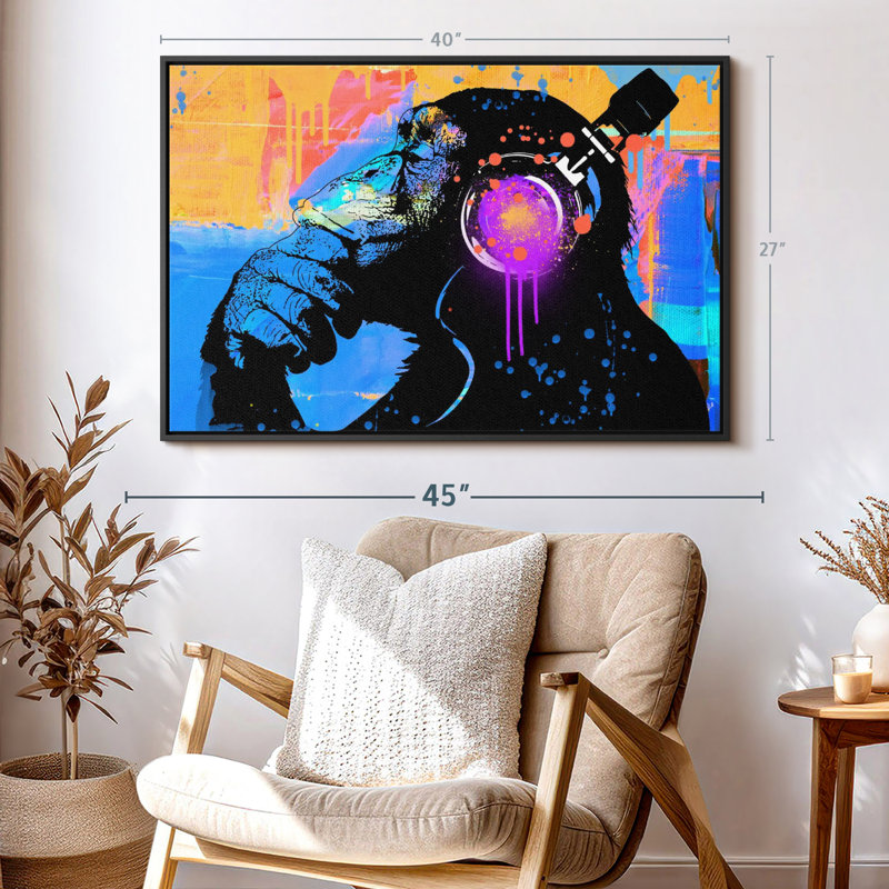 Le penseur, reproduction sur toile, H 27 po x l 40 po
