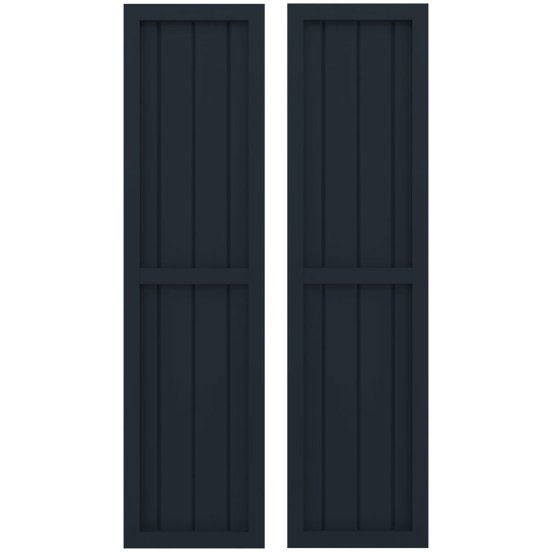 Deux volets à panneaux égaux Americano (par paire), Bleu nuit sans étoile, 46", 14"