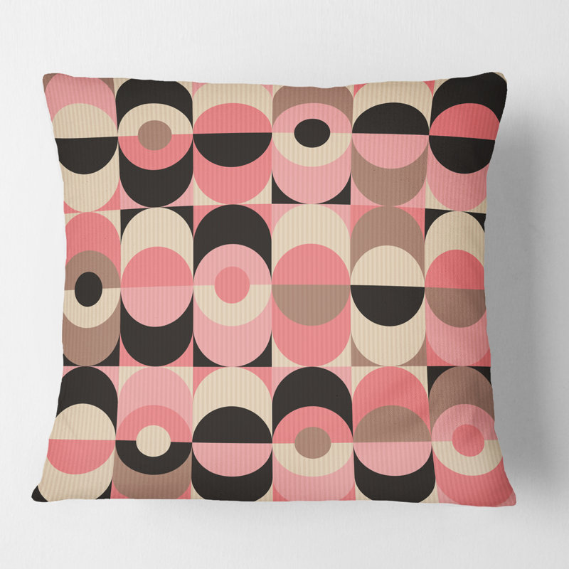 Coussin décoratif rétro Mid-Century, 18 po x 18 po