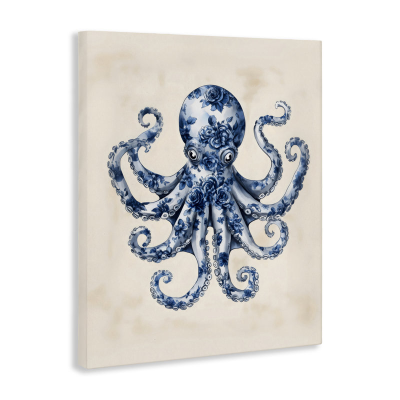 Floral Floral Octopus, conception par Arlington Prints, H 48 po x l 36 po