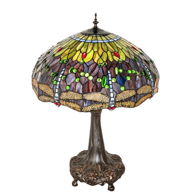 Lampe de table libellule en métal 32 po