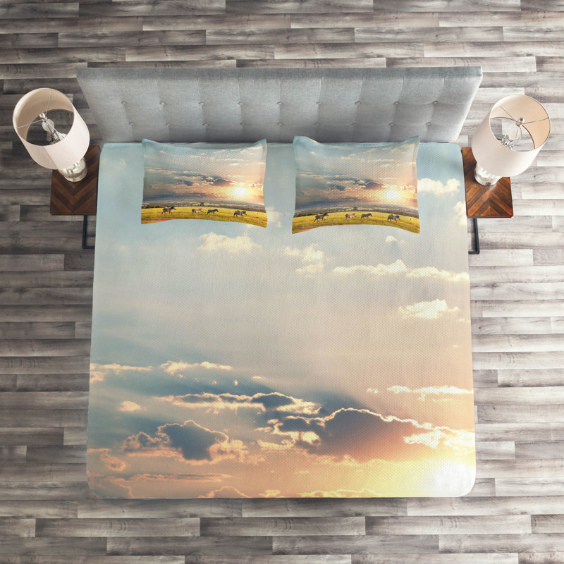 Eclectic Polyester Coverlet, King Bedspread + 2 Shams