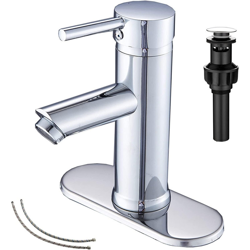 Single Handle Bathroom Sink Faucet, Polished Chrome