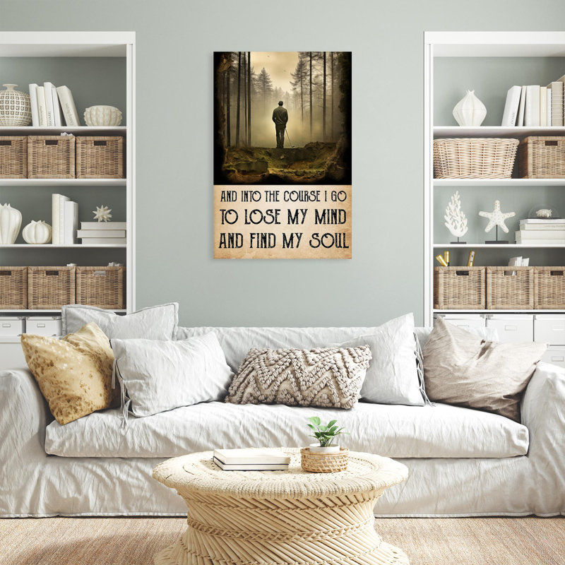 «Golf And Into The Course I Go», reproduction d'art graphique sur toile tendue 1 pièce, H 36 po x l 24 po x P 1,25 po